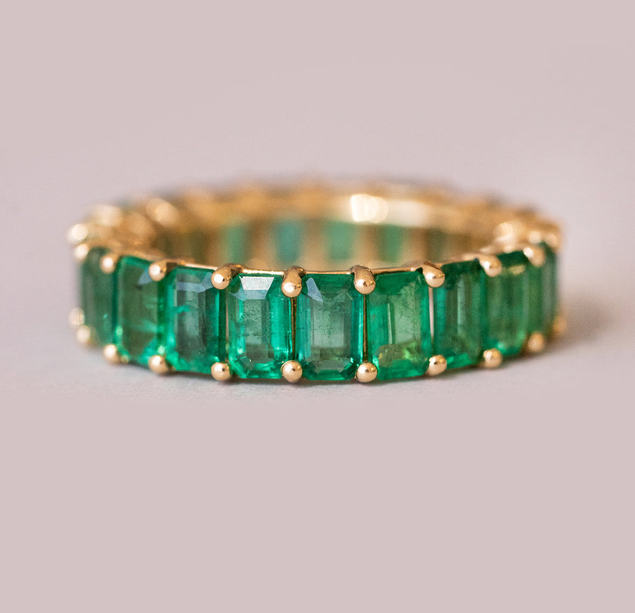 Natural Emerald Eternity Ring