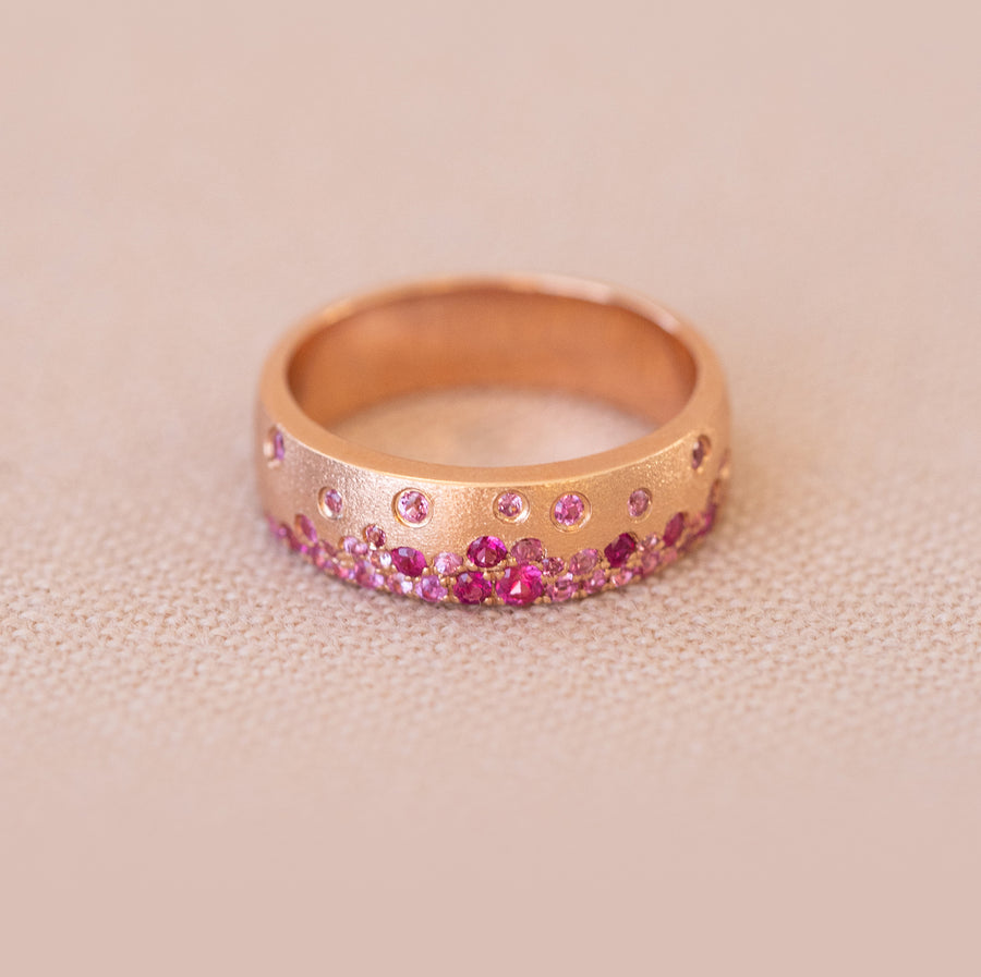 Scattered Pink Sapphire Band