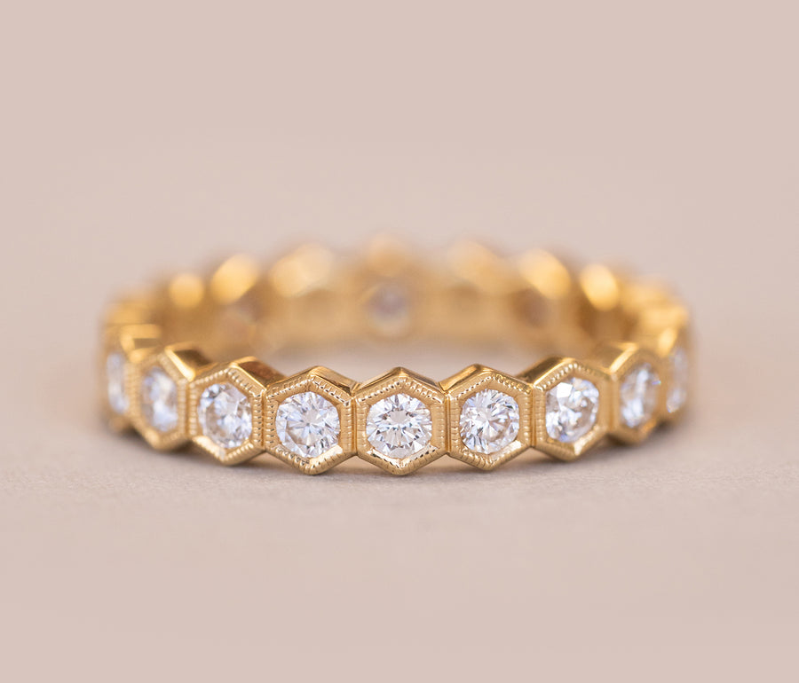 Large Honeycomb Diamond Ring