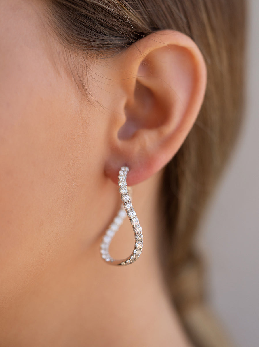 Popular Diamond Hoop Earrings