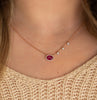 Oval Ruby Necklace in Rose Gold