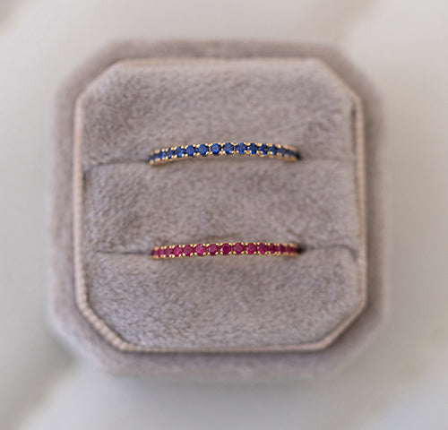 Sapphire or Ruby Stacking Rings