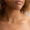 Bezel Set Oval Diamond Necklace
