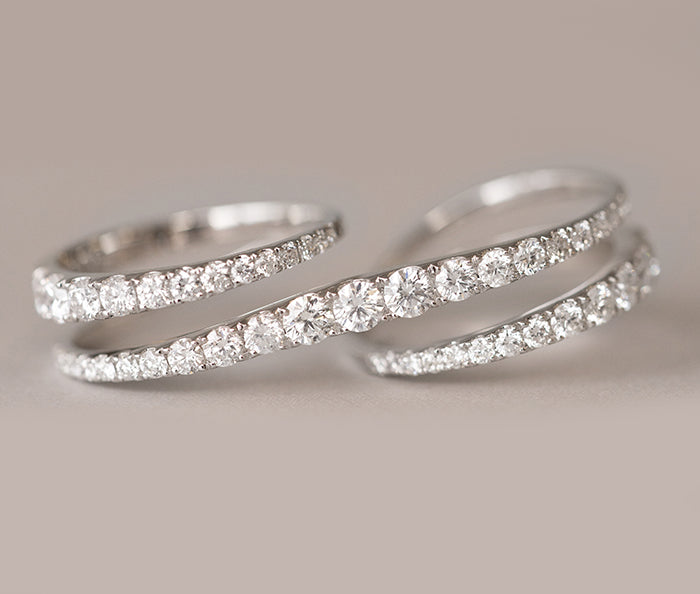 Two-Finger Diamond Ring by Harold Stevens Jewelers
