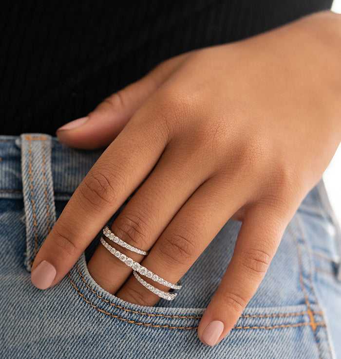 Two-Finger Diamond Ring by Harold Stevens Jewelers