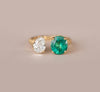 Two Stone Emerald and Diamond Ring