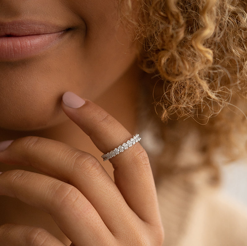 Oval Diamond Eternity Wedding Ring