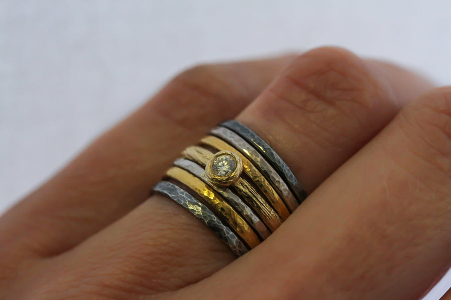 Hammered Ring Stack