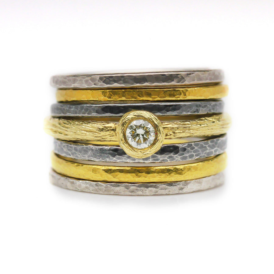 Hammered Ring Stack 