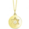 Gold and Diamond Star of David Disc Pendant