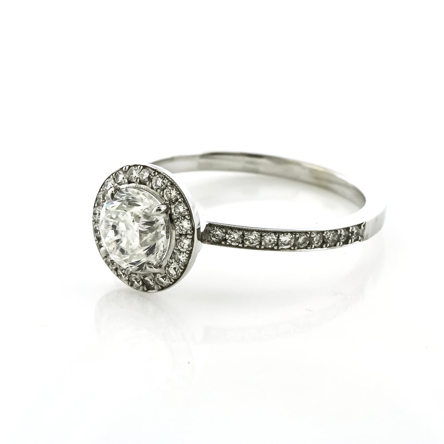 Micro Prong Diamond Halo Engagement Ring by Danhov
