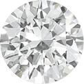 Round shaped diamond with brilliant facets. Exceptional clarity and cut.